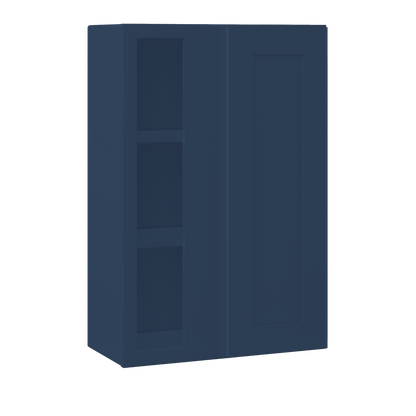 Square Corner Wall Blind Reversible Kitchen Cabinet SC2436 Danbury Blue LessCare 24 in. width 36 in. height 12 in.