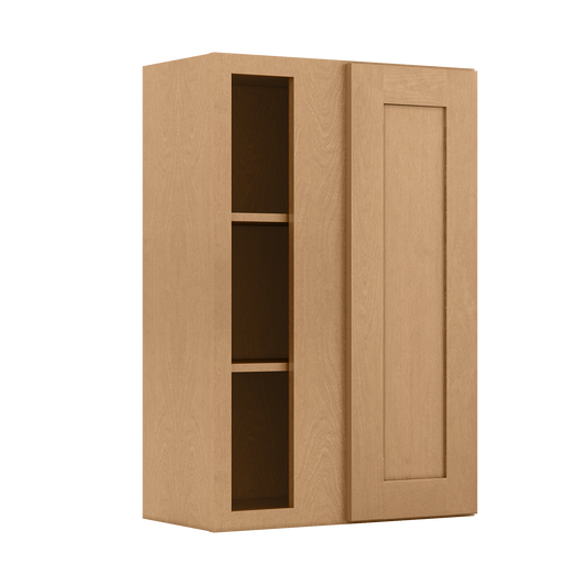 Square Corner Wall Blind Reversible Kitchen Cabinet SC2436 Shaker Toffee LessCare 24 in. width 36 in. height 12 in.