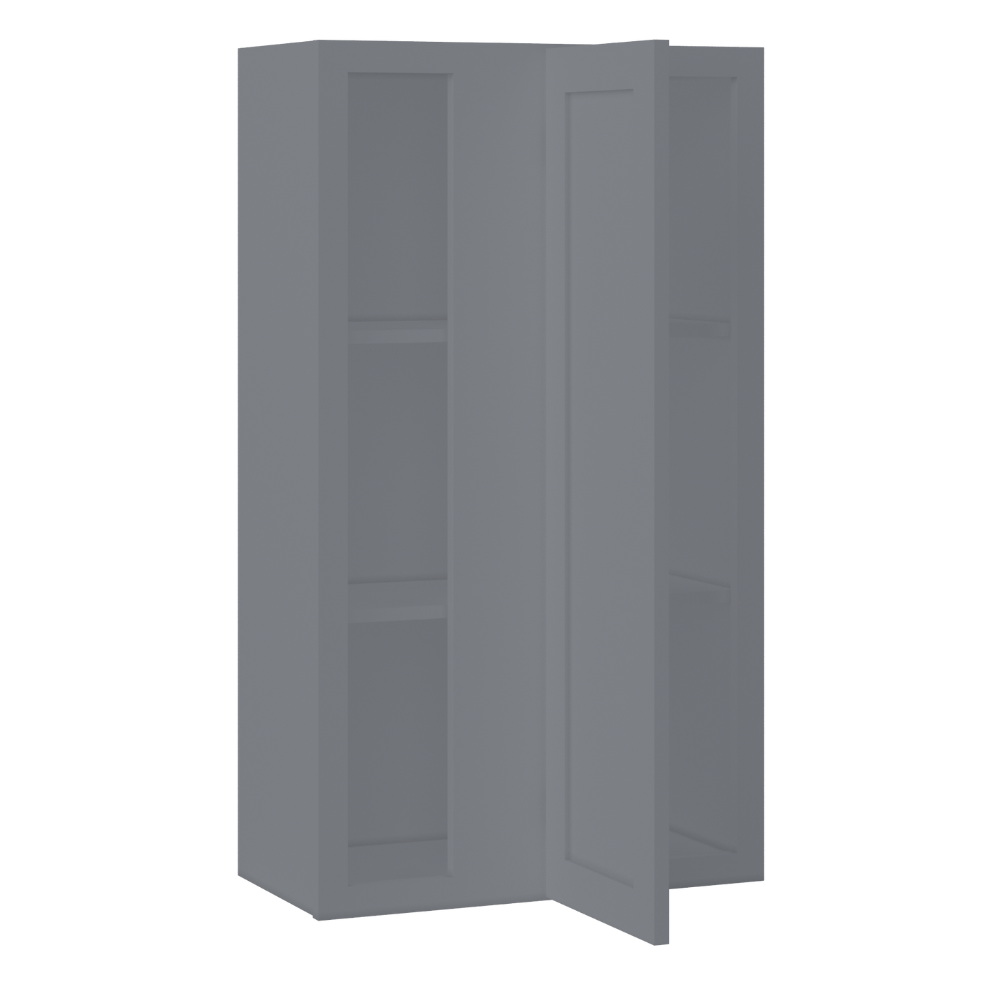 Square Corner Wall Blind Reversible Kitchen Cabinet SC2442 Colonial Gray LessCare 24 in. width 42 in. height 12 in.