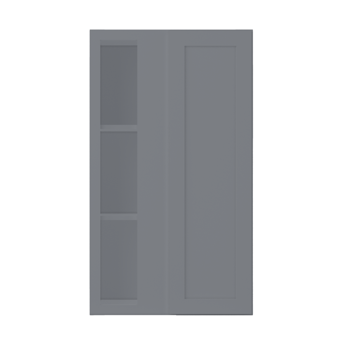 Square Corner Wall Blind Reversible Kitchen Cabinet SC2442 Colonial Gray LessCare 24 in. width 42 in. height 12 in.