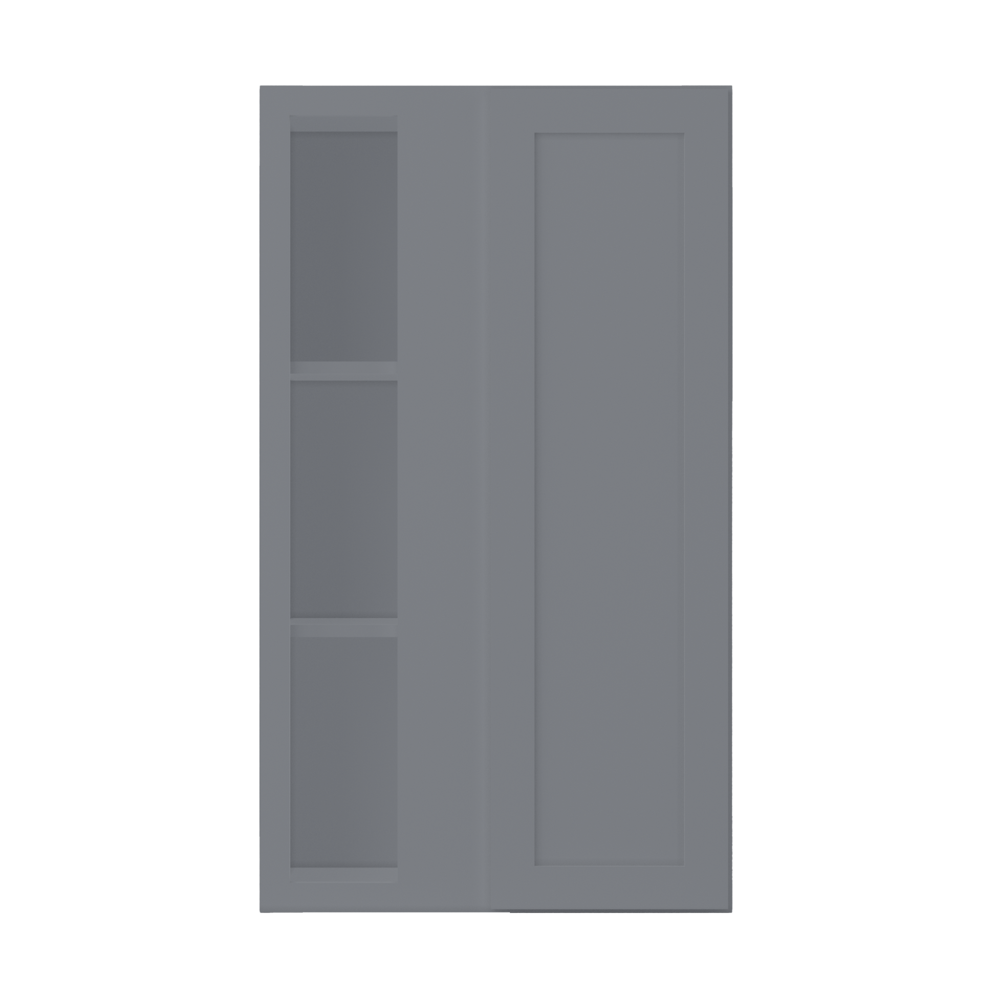Square Corner Wall Blind Reversible Kitchen Cabinet SC2442 Colonial Gray LessCare 24 in. width 42 in. height 12 in.