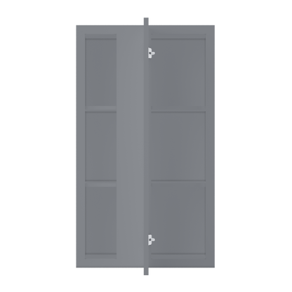 Square Corner Wall Blind Reversible Kitchen Cabinet SC2442 Colonial Gray LessCare 24 in. width 42 in. height 12 in.