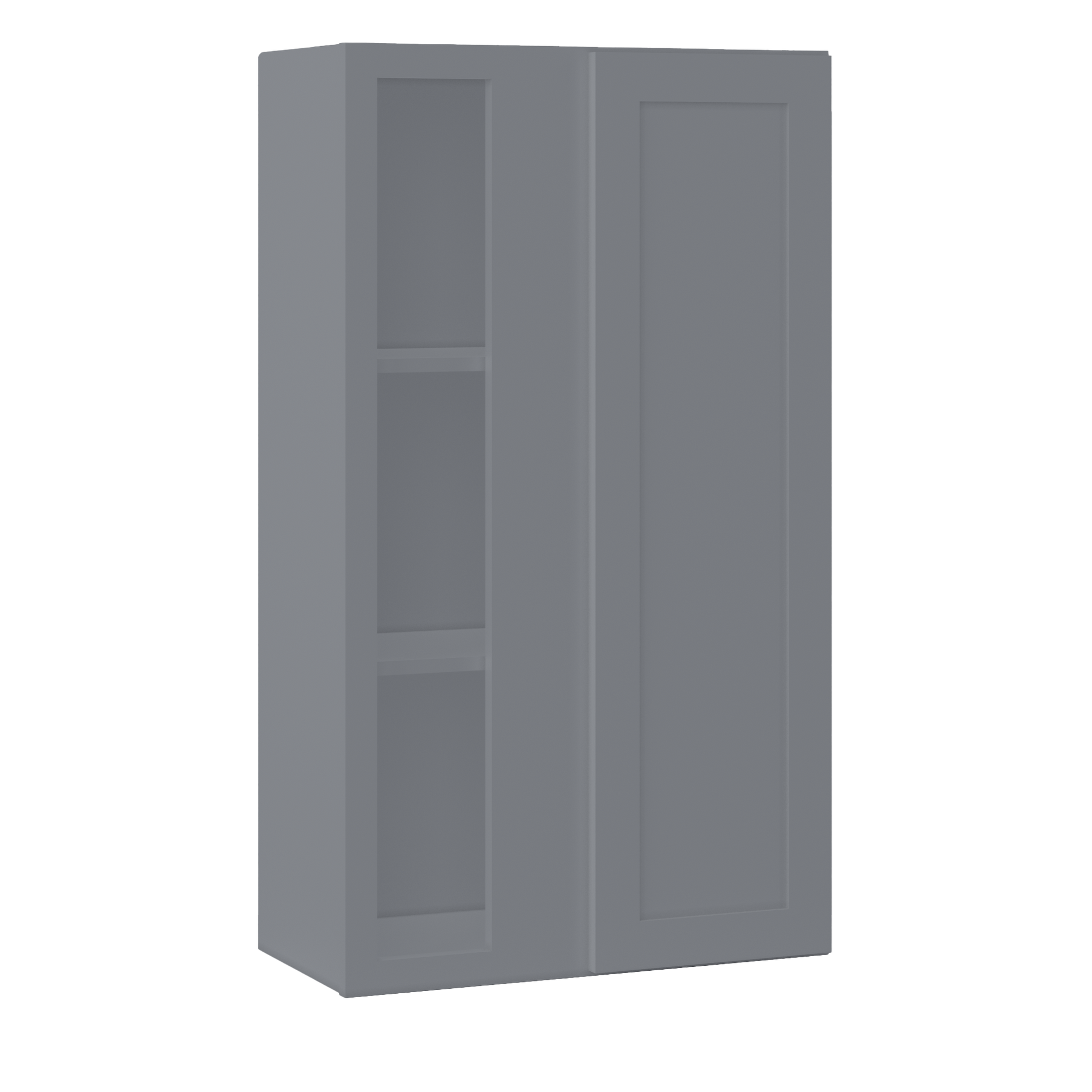 Square Corner Wall Blind Reversible Kitchen Cabinet SC2442 Colonial Gray LessCare 24 in. width 42 in. height 12 in.