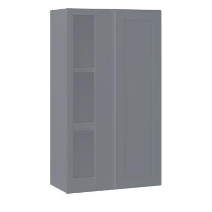 Square Corner Wall Blind Reversible Kitchen Cabinet SC2442 Colonial Gray LessCare 24 in. width 42 in. height 12 in.