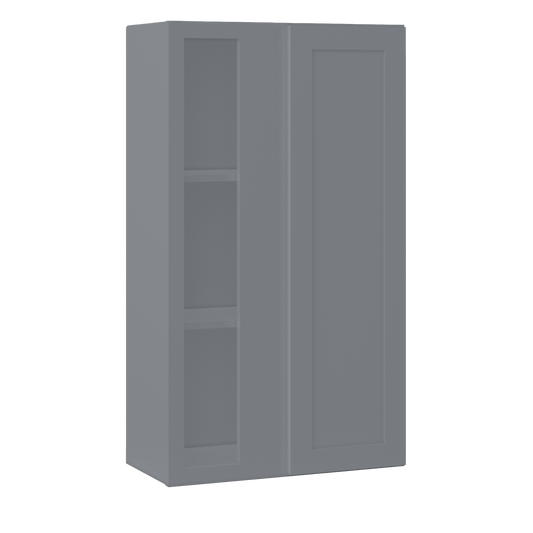 Square Corner Wall Blind Reversible Kitchen Cabinet SC2442 Colonial Gray LessCare 24 in. width 42 in. height 12 in.