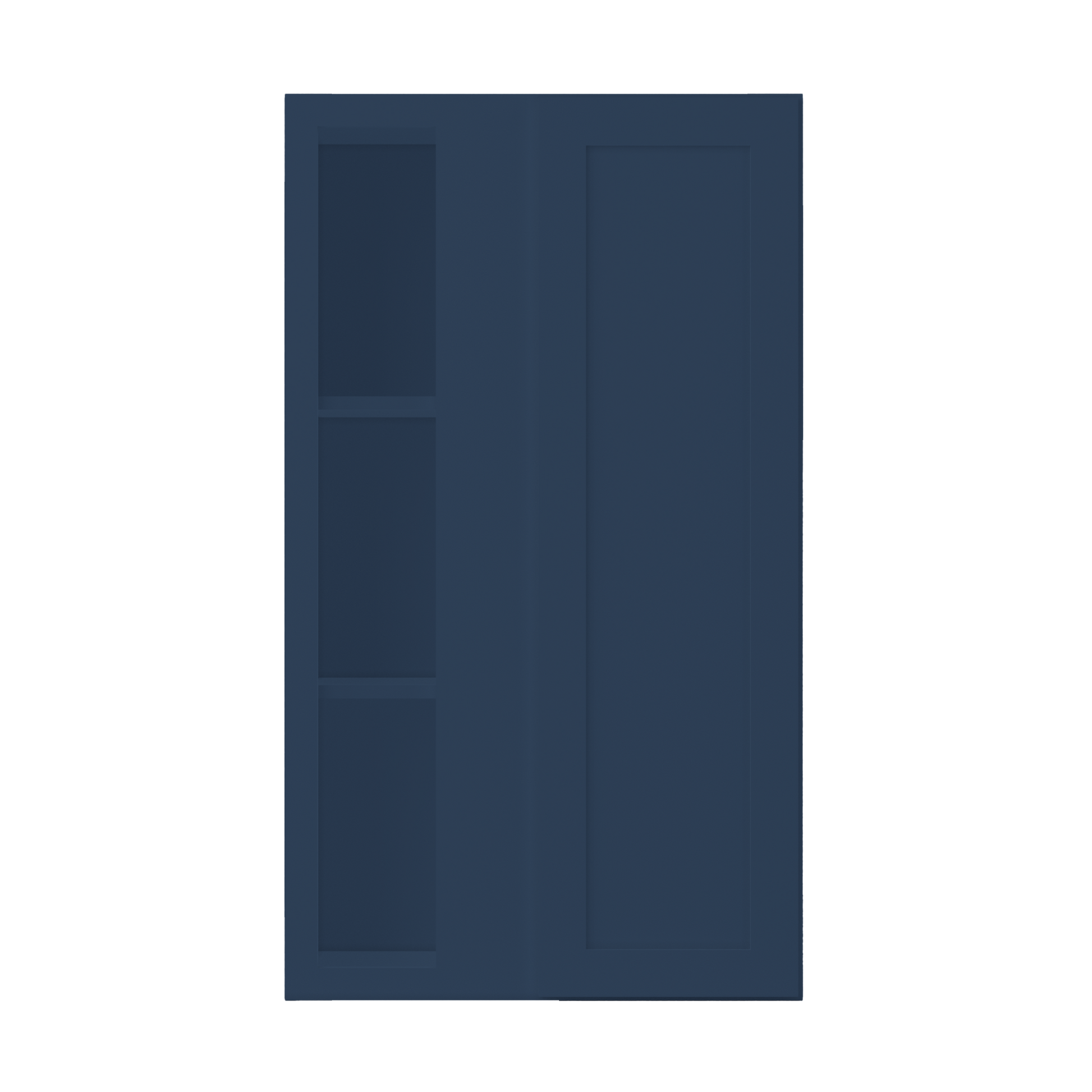 Square Corner Wall Blind Reversible Kitchen Cabinet SC2442 Danbury Blue LessCare 24 in. width 42 in. height 12 in.