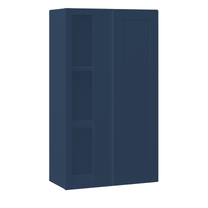 Square Corner Wall Blind Reversible Kitchen Cabinet SC2442 Danbury Blue LessCare 24 in. width 42 in. height 12 in.