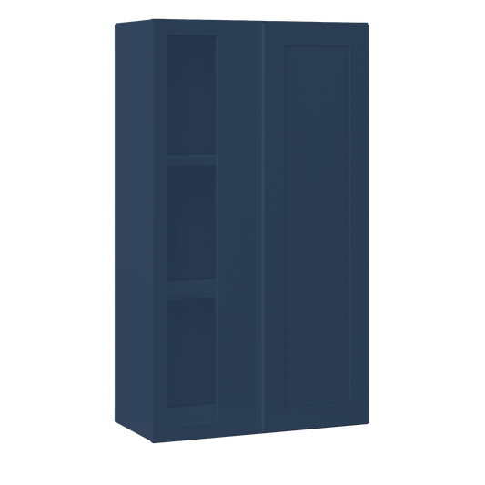 Square Corner Wall Blind Reversible Kitchen Cabinet SC2442 Danbury Blue LessCare 24 in. width 42 in. height 12 in.