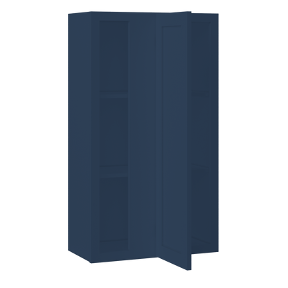 Square Corner Wall Blind Reversible Kitchen Cabinet SC2442 Danbury Blue LessCare 24 in. width 42 in. height 12 in.
