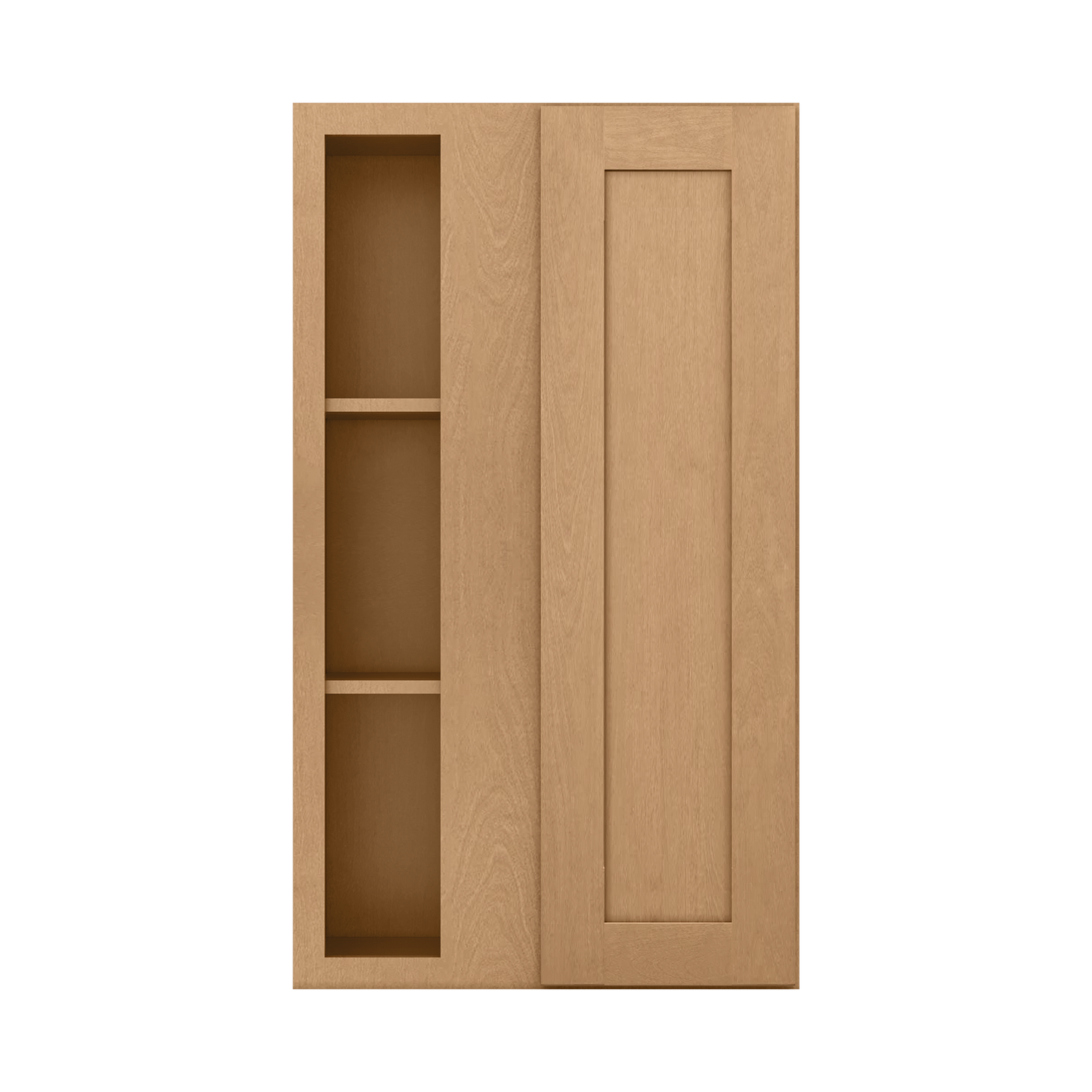 Square Corner Wall Blind Reversible Kitchen Cabinet SC2442 Shaker Toffee LessCare 24 in. width 42 in. height 12 in.