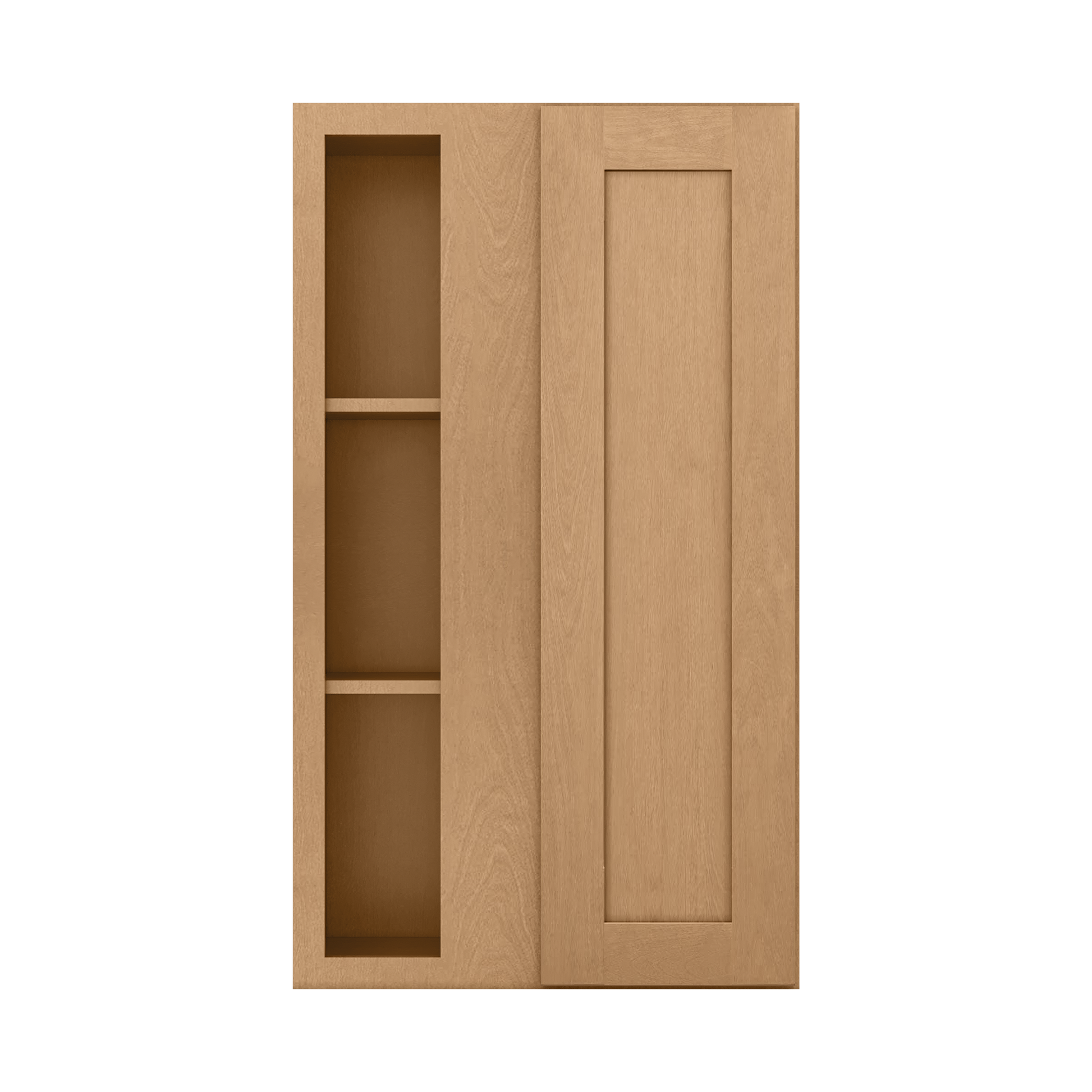 Square Corner Wall Blind Reversible Kitchen Cabinet SC2442 Shaker Toffee LessCare 24 in. width 42 in. height 12 in.