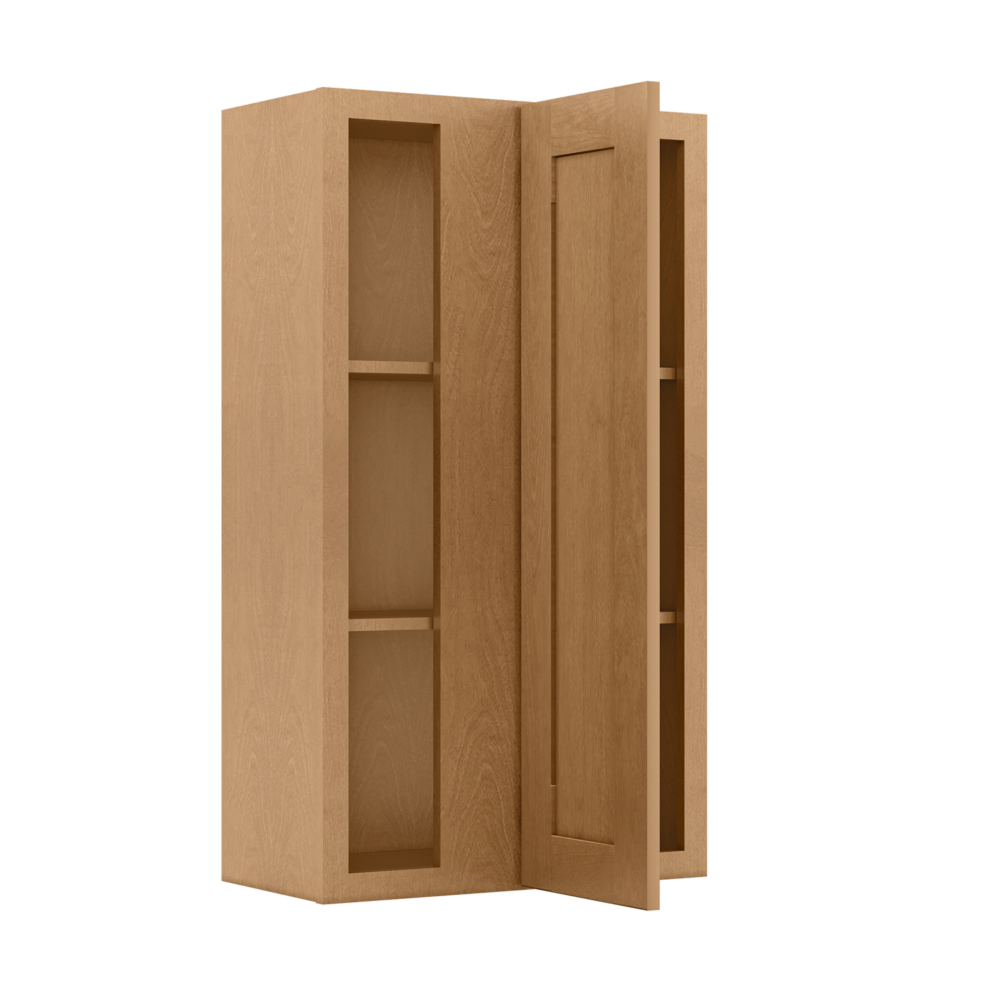 Square Corner Wall Blind Reversible Kitchen Cabinet SC2442 Shaker Toffee LessCare 24 in. width 42 in. height 12 in.