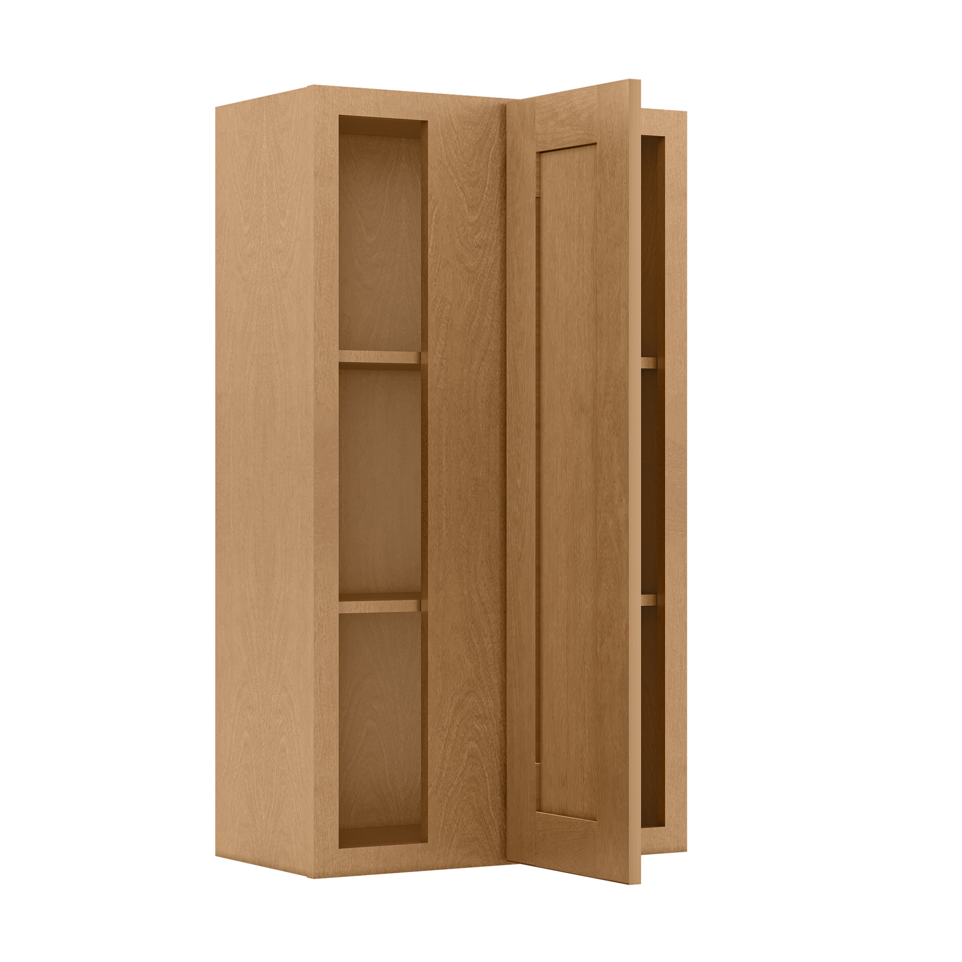 Square Corner Wall Blind Reversible Kitchen Cabinet SC2442 Shaker Toffee LessCare 24 in. width 42 in. height 12 in.