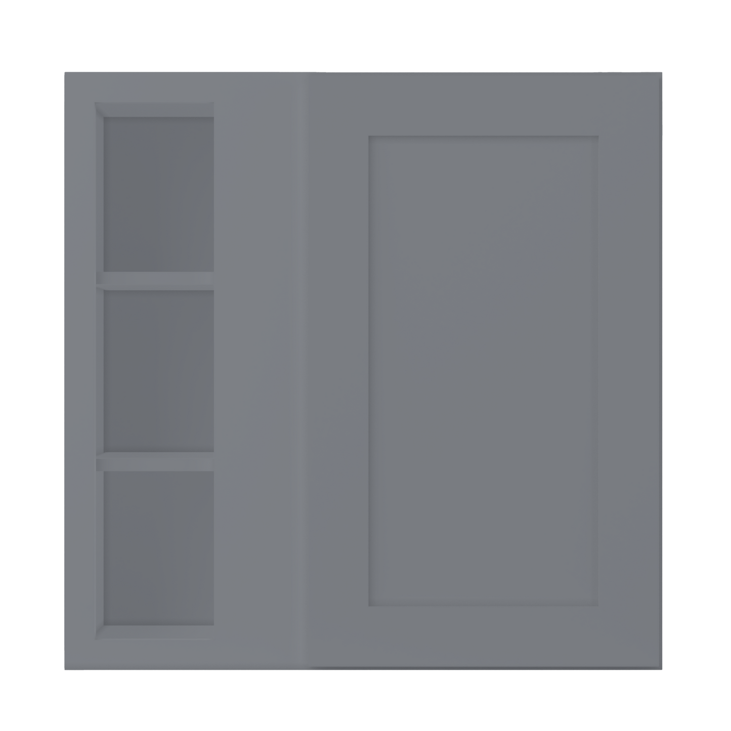 Square Corner Wall Blind Reversible Kitchen Cabinet SC3030 Colonial Gray LessCare 30 in. width 30 in. height 12 in.