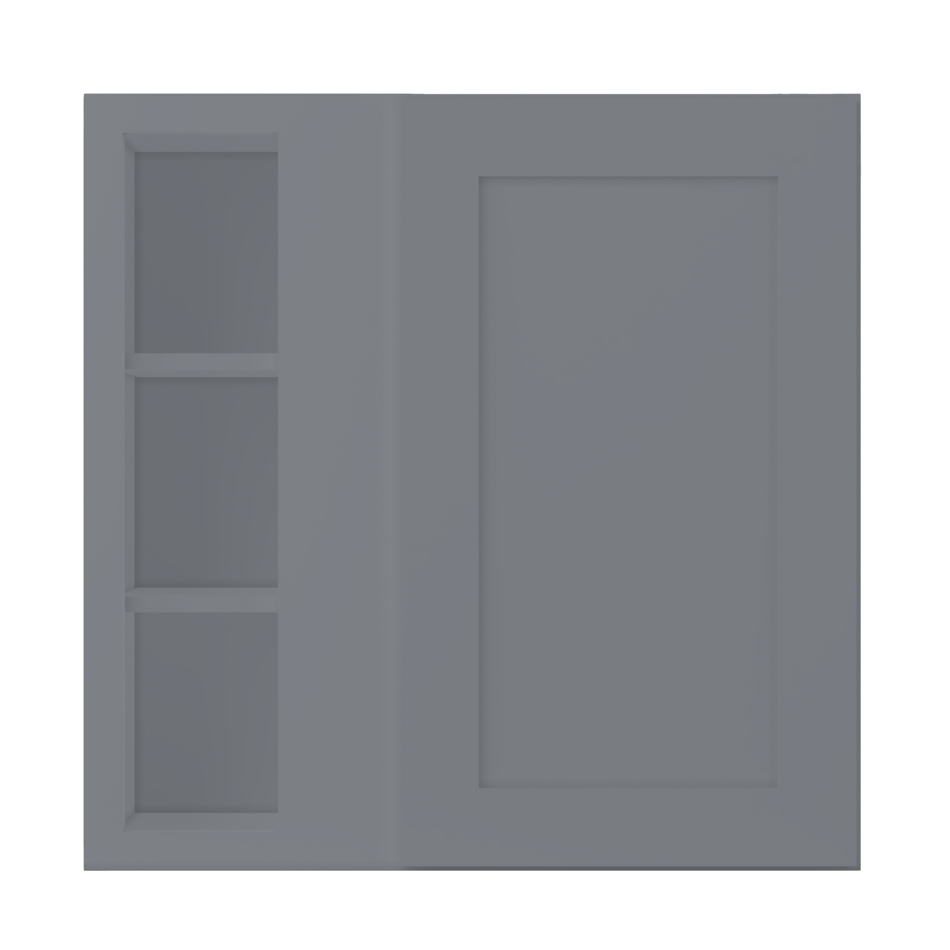 Square Corner Wall Blind Reversible Kitchen Cabinet SC3030 Colonial Gray LessCare 30 in. width 30 in. height 12 in.