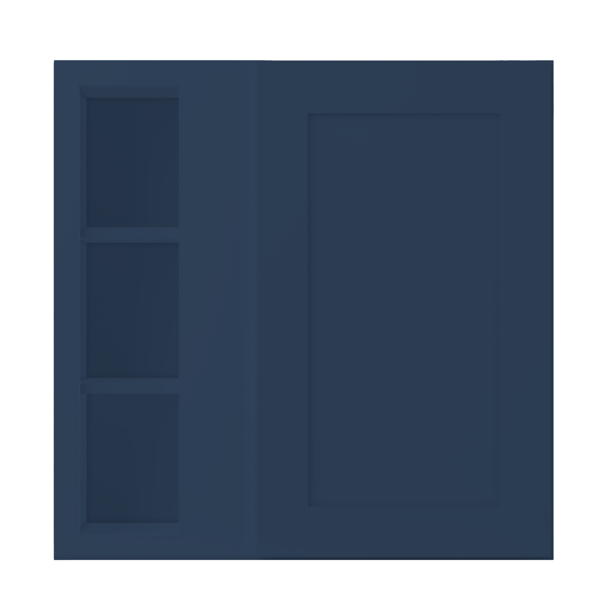 Square Corner Wall Blind Reversible Kitchen Cabinet SC3030 Danbury Blue LessCare 30 in. width 30 in. height 12 in.