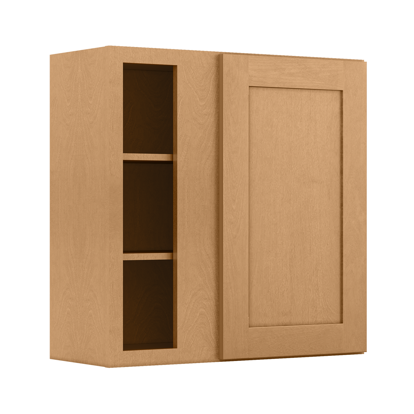 Square Corner Wall Blind Reversible Kitchen Cabinet SC3030 Shaker Toffee LessCare 30 in. width 30 in. height 12 in.