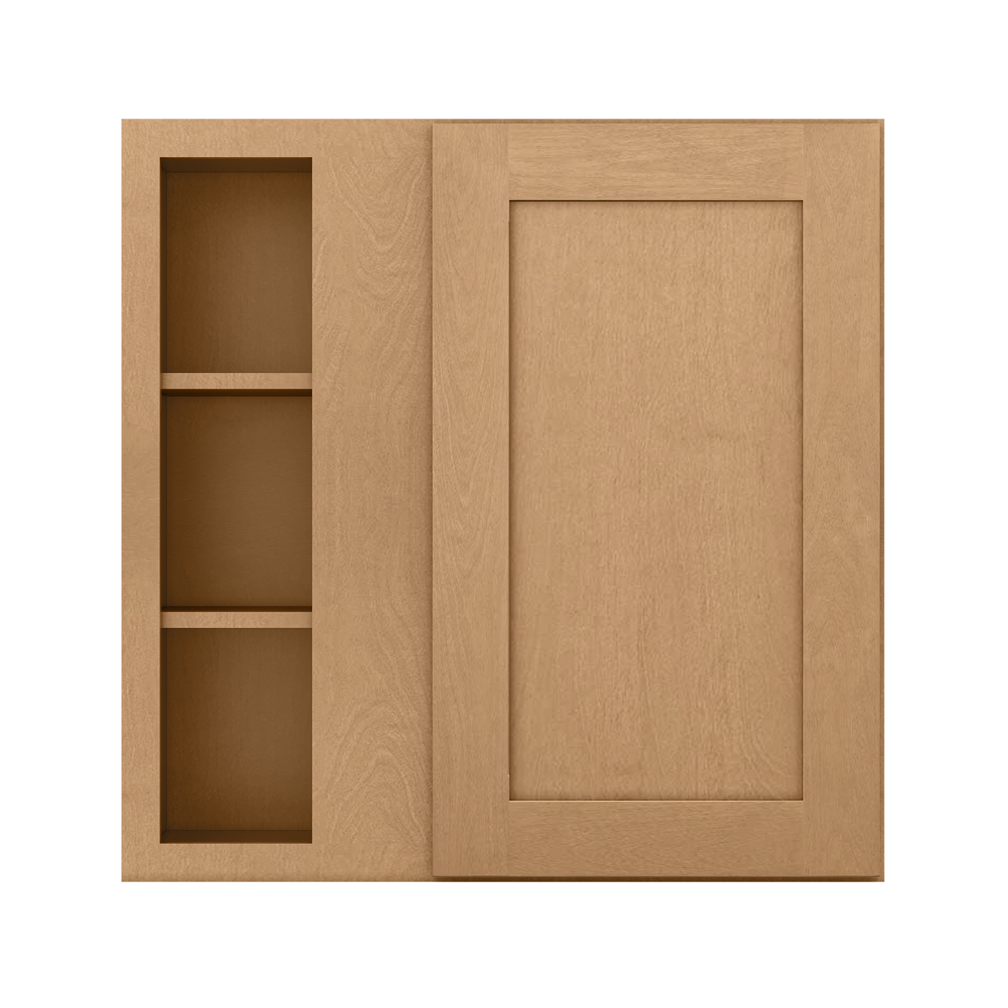 Square Corner Wall Blind Reversible Kitchen Cabinet SC3030 Shaker Toffee LessCare 30 in. width 30 in. height 12 in.