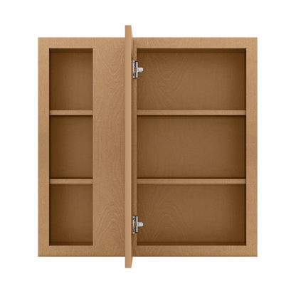 Square Corner Wall Blind Reversible Kitchen Cabinet SC3030 Shaker Toffee LessCare 30 in. width 30 in. height 12 in.
