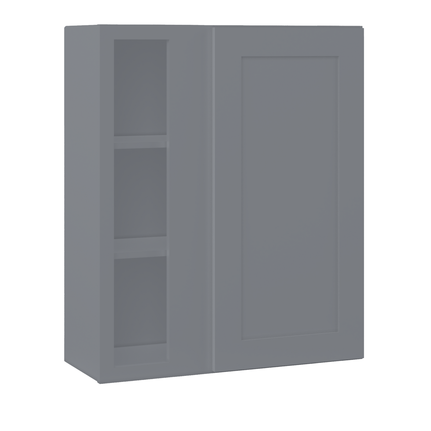 Square Corner Wall Blind Reversible Kitchen Cabinet SC3036 Colonial Gray LessCare 30 in. width 36 in. height 12 in.