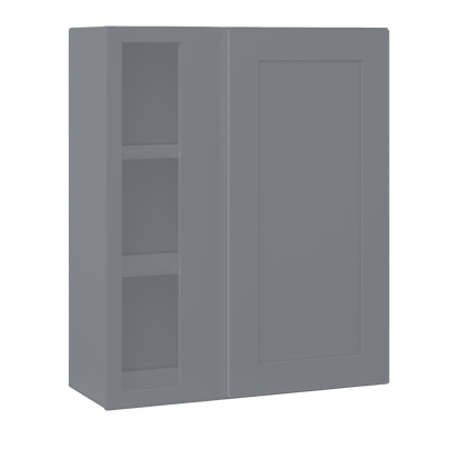 Square Corner Wall Blind Reversible Kitchen Cabinet SC3036 Colonial Gray LessCare 30 in. width 36 in. height 12 in.