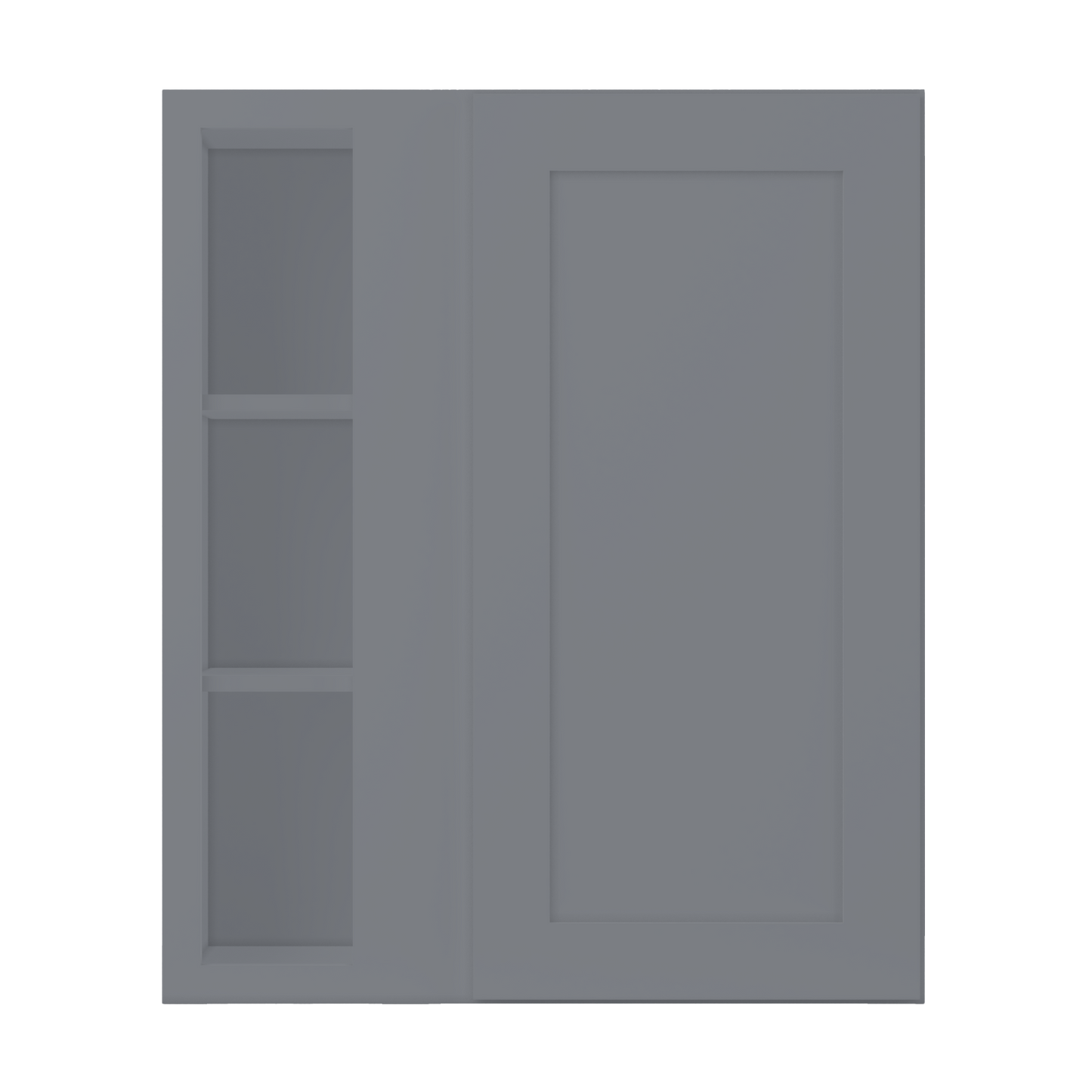 Square Corner Wall Blind Reversible Kitchen Cabinet SC3036 Colonial Gray LessCare 30 in. width 36 in. height 12 in.