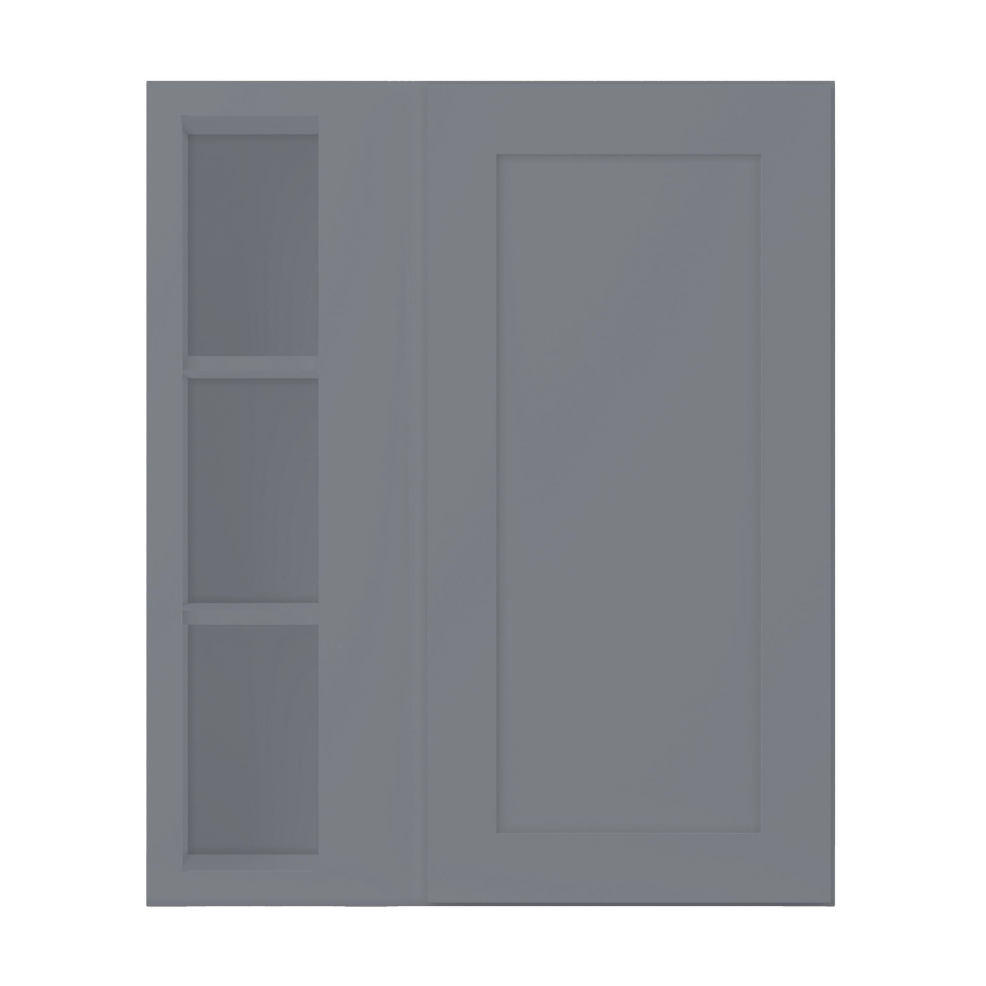 Square Corner Wall Blind Reversible Kitchen Cabinet SC3036 Colonial Gray LessCare 30 in. width 36 in. height 12 in.