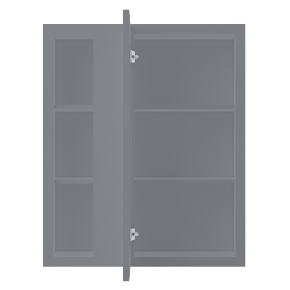 Square Corner Wall Blind Reversible Kitchen Cabinet SC3036 Colonial Gray LessCare 30 in. width 36 in. height 12 in.