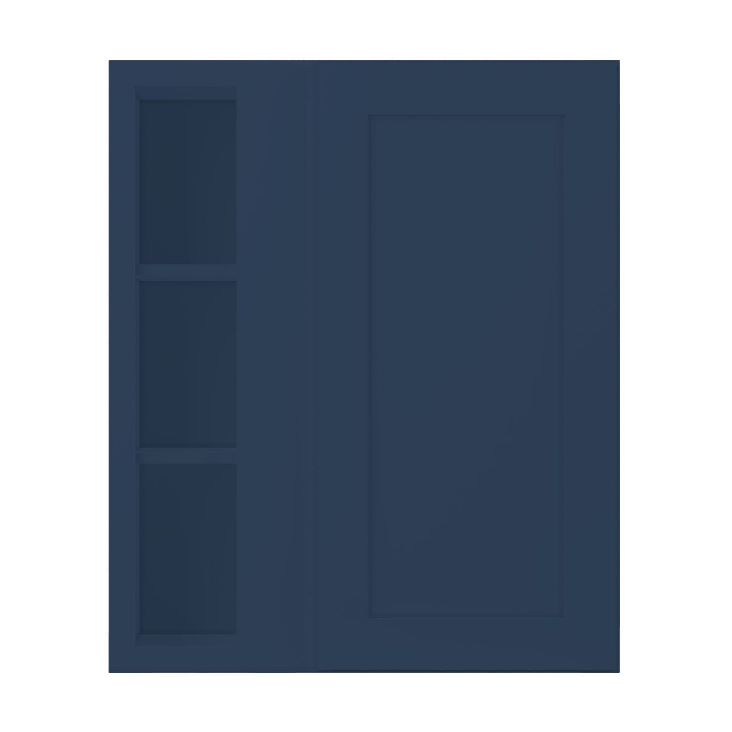 Square Corner Wall Blind Reversible Kitchen Cabinet SC3036 Danbury Blue LessCare 30 in. width 36 in. height 12 in.