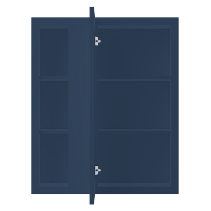Square Corner Wall Blind Reversible Kitchen Cabinet SC3036 Danbury Blue LessCare 30 in. width 36 in. height 12 in.