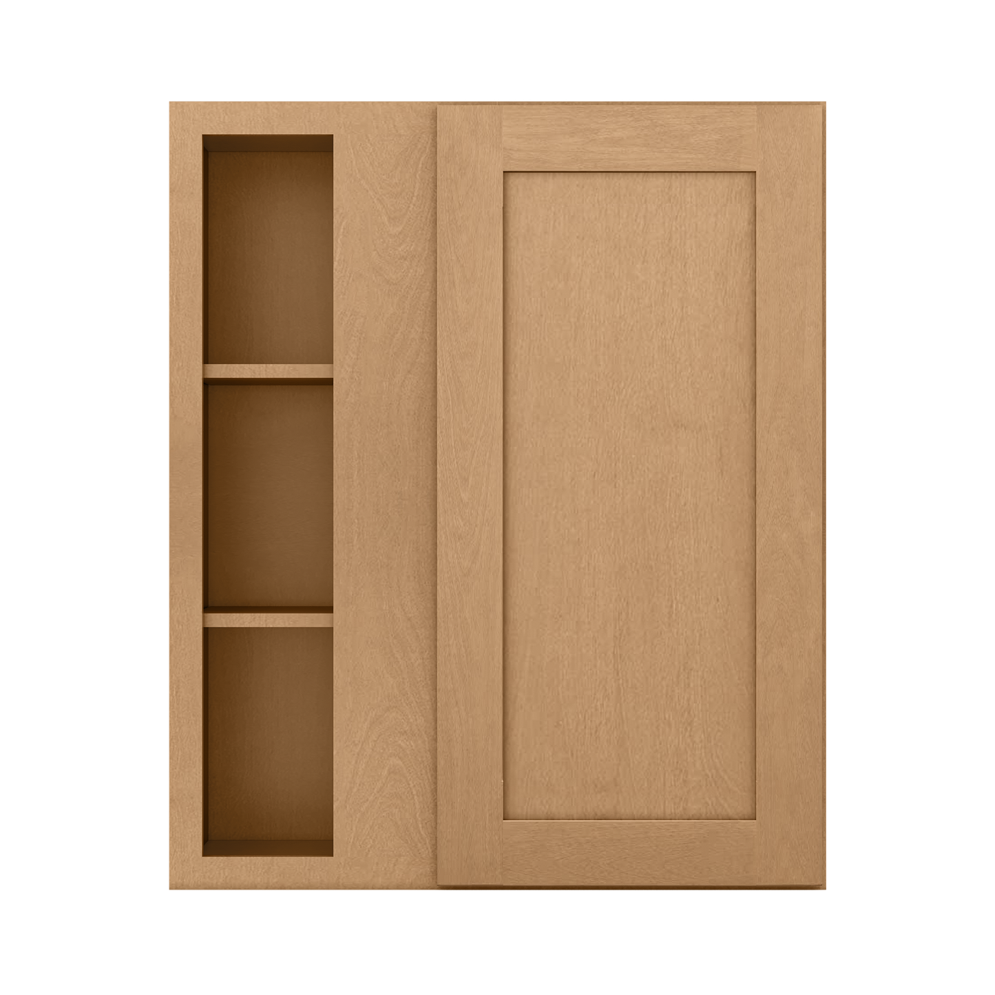 Square Corner Wall Blind Reversible Kitchen Cabinet SC3036 Shaker Toffee LessCare 30 in. width 36 in. height 12 in.