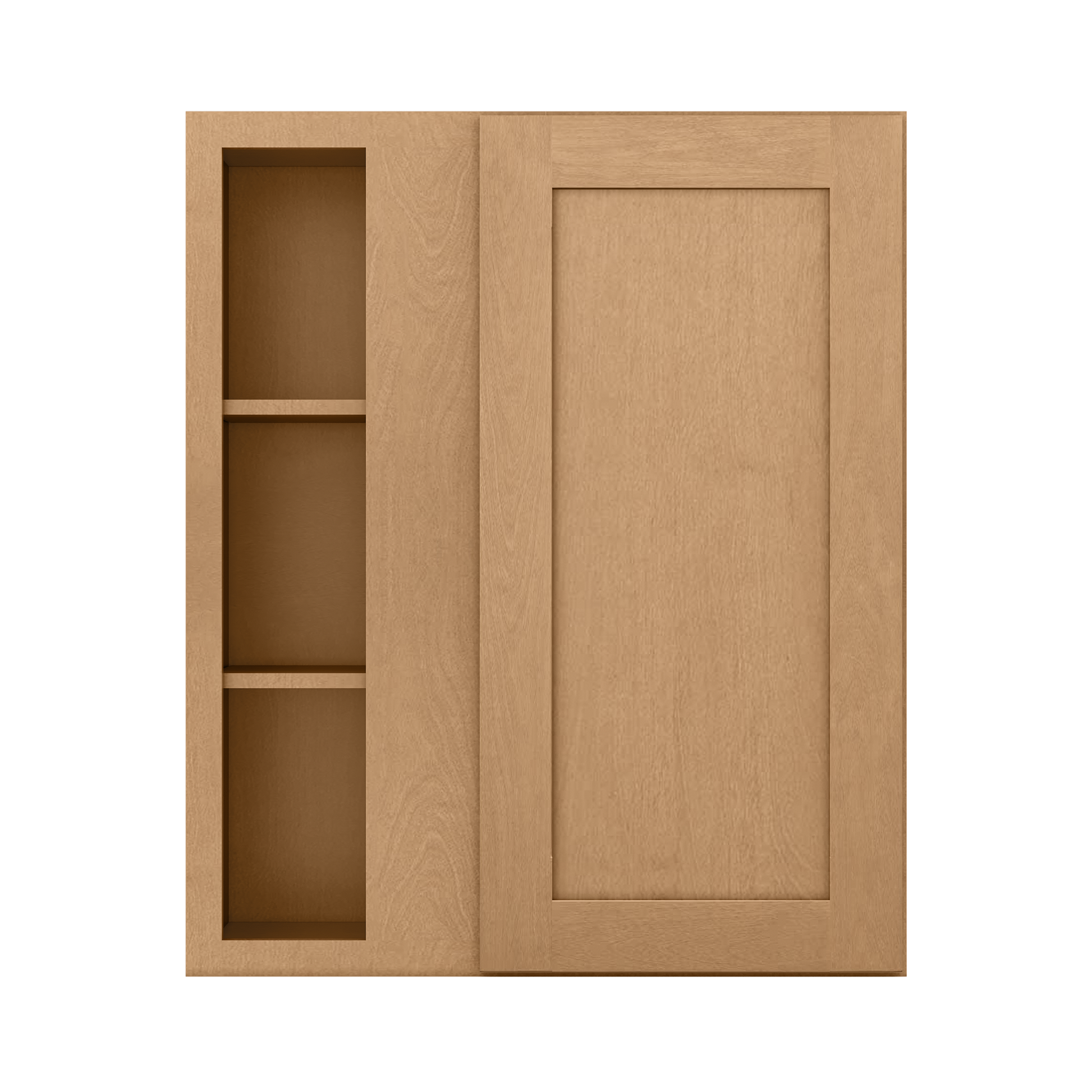 Square Corner Wall Blind Reversible Kitchen Cabinet SC3036 Shaker Toffee LessCare 30 in. width 36 in. height 12 in.
