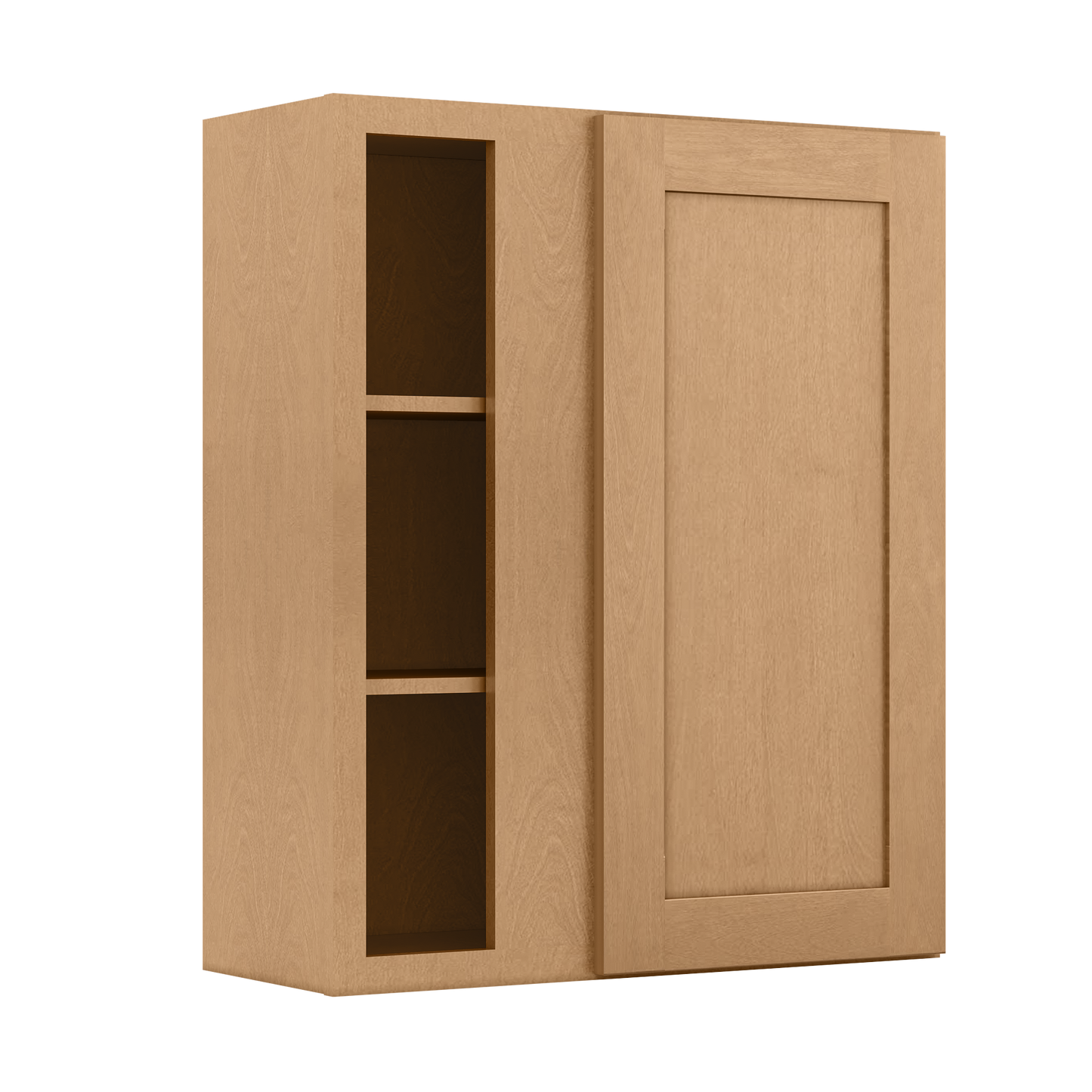 Square Corner Wall Blind Reversible Kitchen Cabinet SC3036 Shaker Toffee LessCare 30 in. width 36 in. height 12 in.
