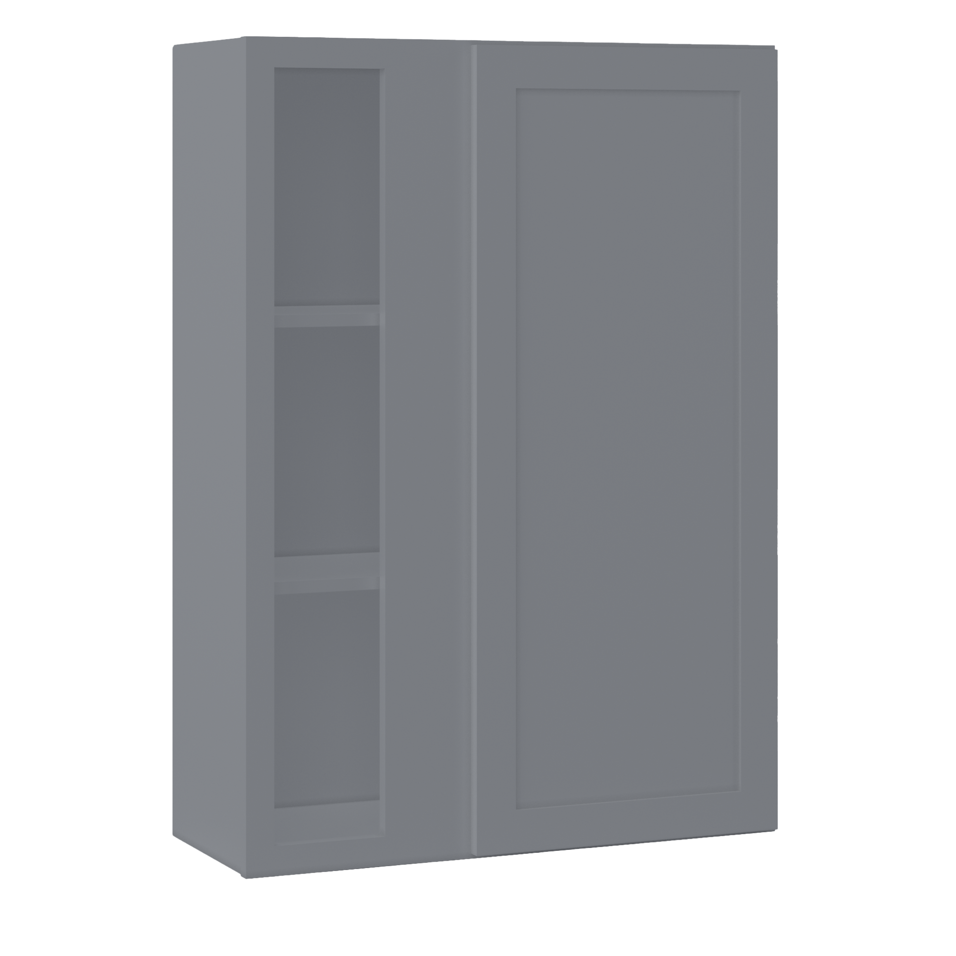 Square Corner Wall Blind Reversible Kitchen Cabinet SC3042 Colonial Gray LessCare 30 in. width 42 in. height 12 in.