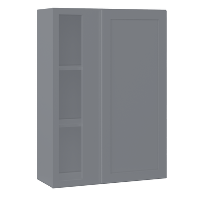 Square Corner Wall Blind Reversible Kitchen Cabinet SC3042 Colonial Gray LessCare 30 in. width 42 in. height 12 in.