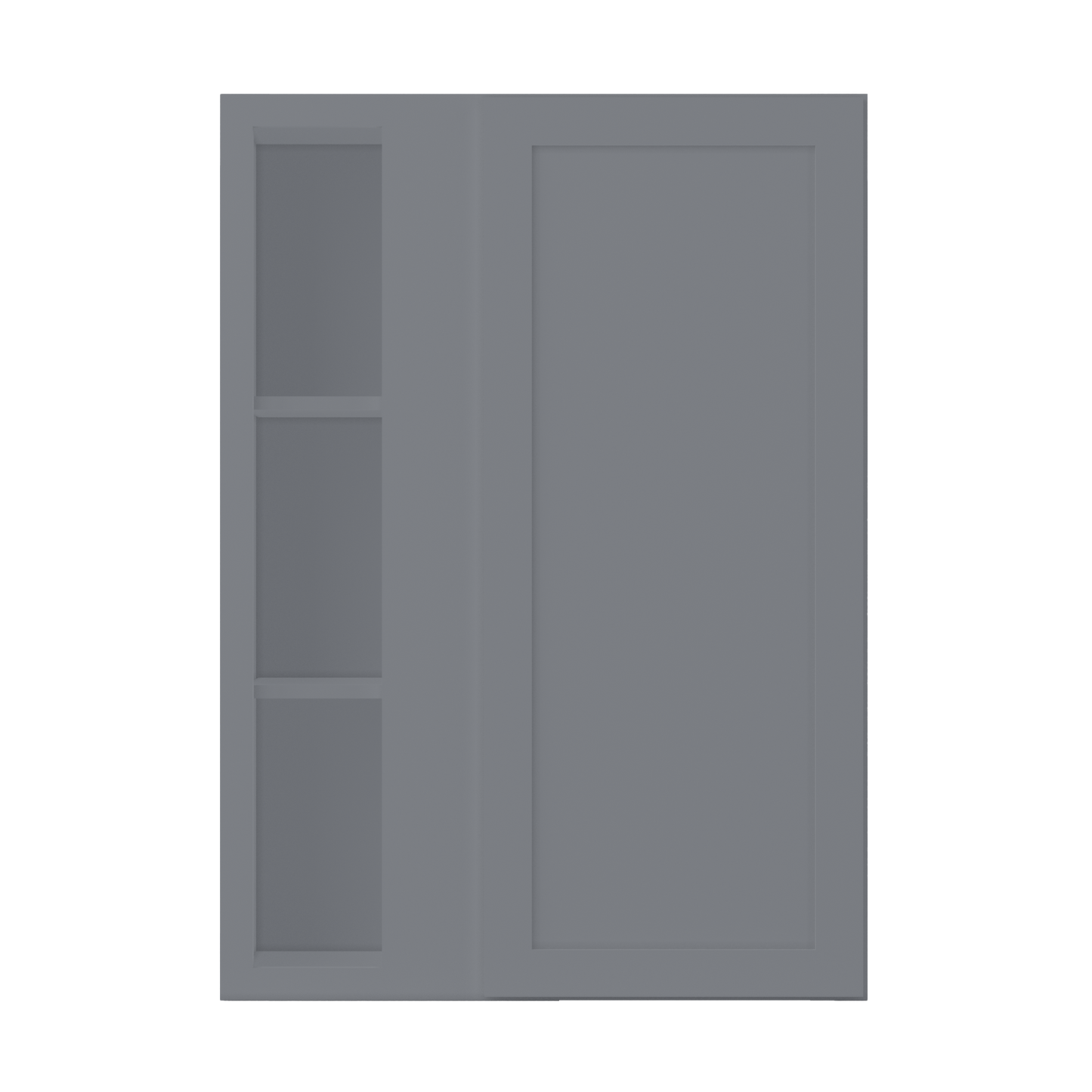 Square Corner Wall Blind Reversible Kitchen Cabinet SC3042 Colonial Gray LessCare 30 in. width 42 in. height 12 in.