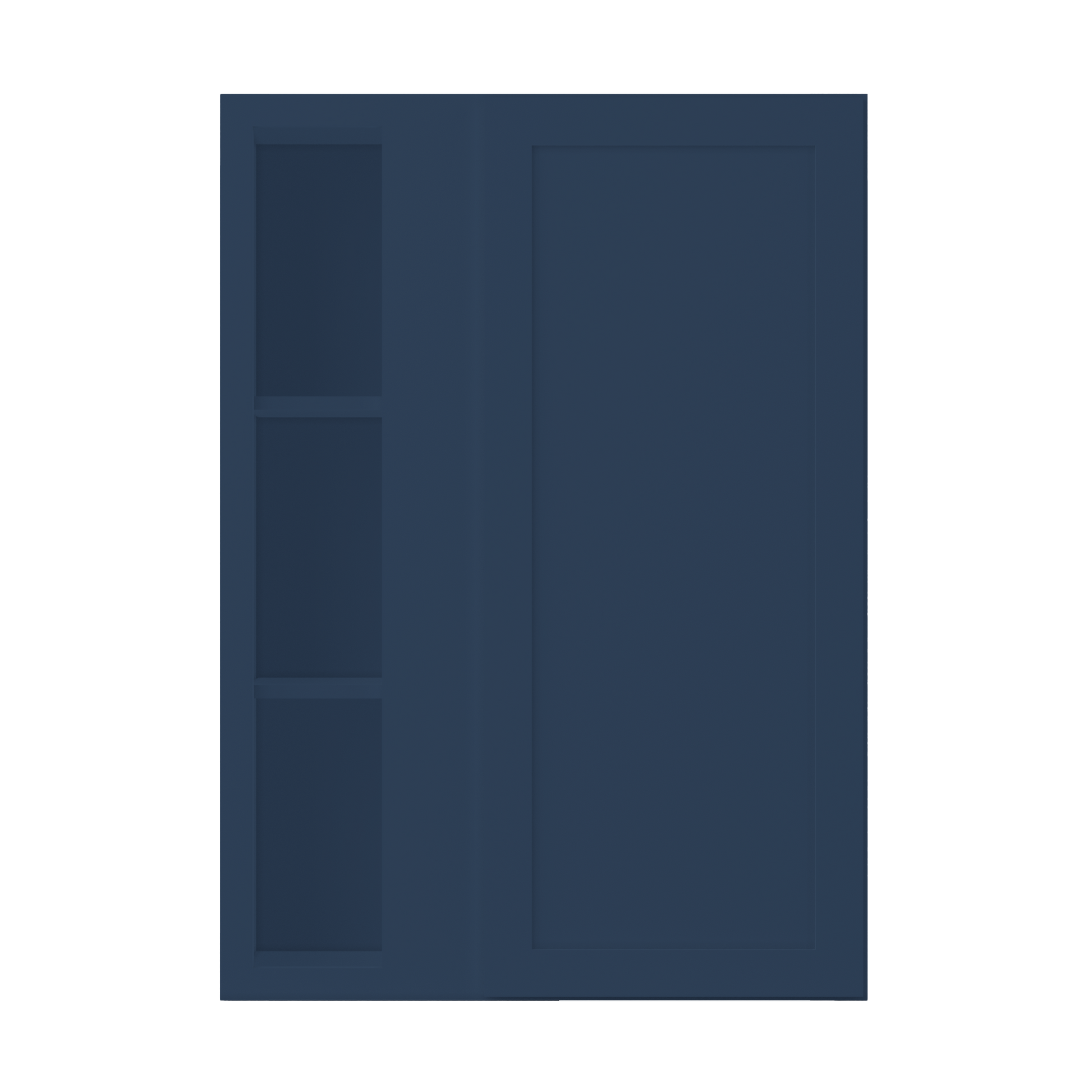 Square Corner Wall Blind Reversible Kitchen Cabinet SC3042 Danbury Blue LessCare 30 in. width 42 in. height 12 in.