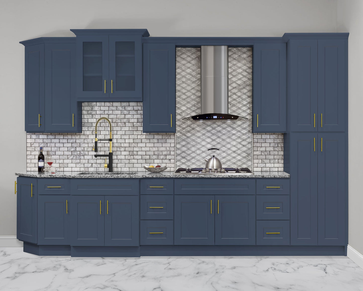 Straight Filler F396 Danbury Blue LessCare 3 in. width 96 in. height - Kitchen Cabinets