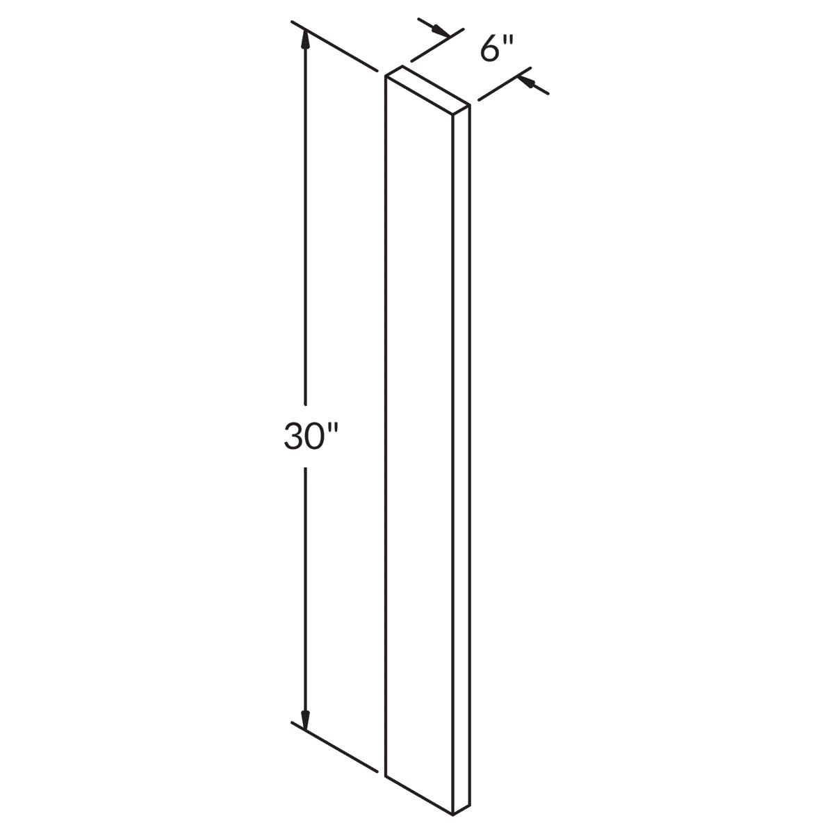 Straight Filler F630 Danbury Blue LessCare 6 in. width 30 in. height - Kitchen Cabinets