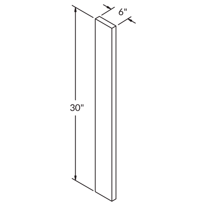 Straight Filler F630 Danbury Blue LessCare 6 in. width 30 in. height - Kitchen Cabinets