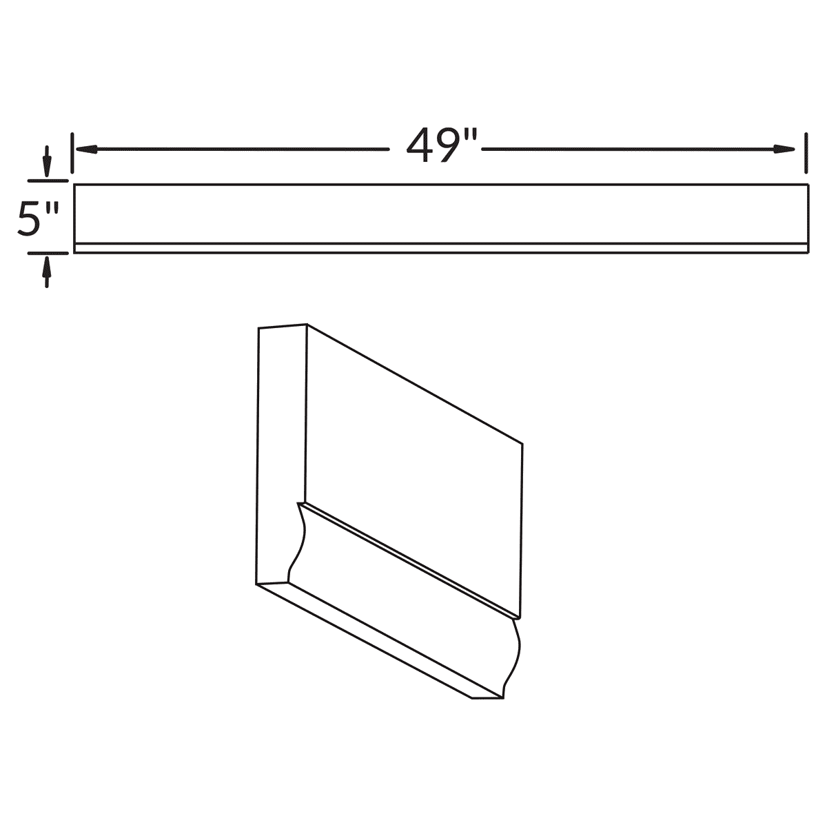 Straight Valance Molding V549ST Danbury Blue LessCare 5 in. height 49 in. depth - Kitchen Cabinets