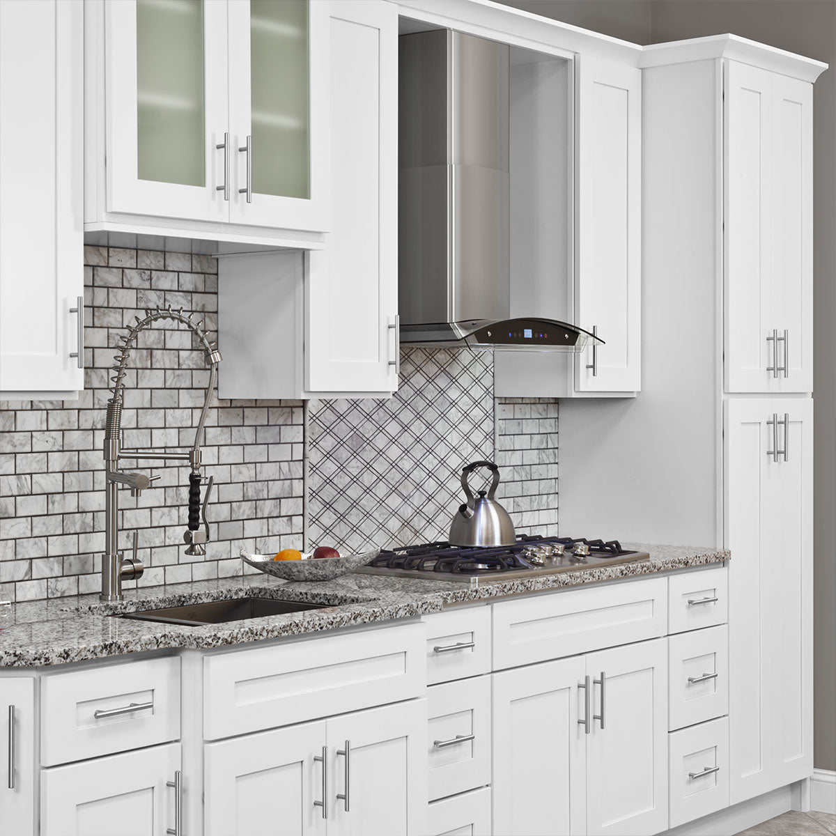 Wall decorative door WDD1236 Alpina White LessCare 12 in. width 36 in. height - Kitchen Cabinets