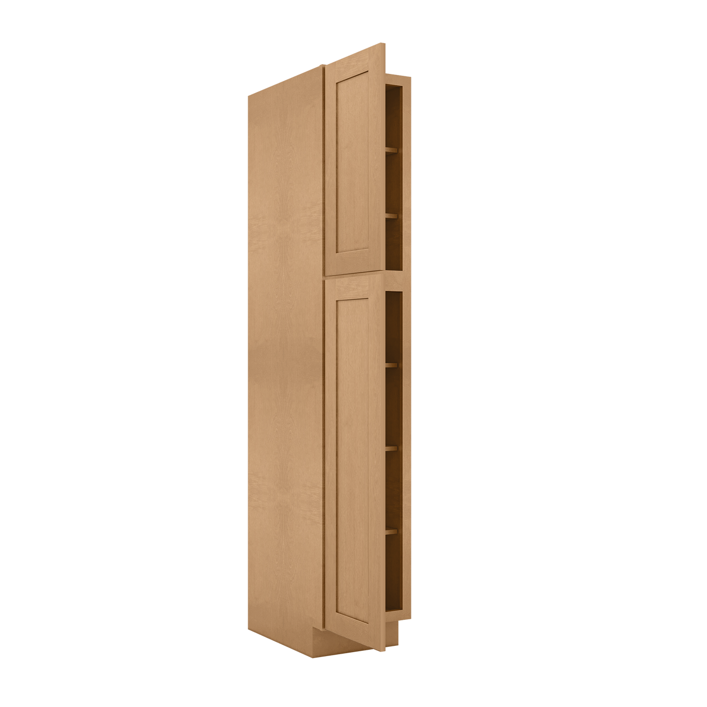 Utility Kitchen Cabinet U1584 Shaker Toffee LessCare 15 in. width 84 in. height 24 in. depth - Kitchen Cabinets
