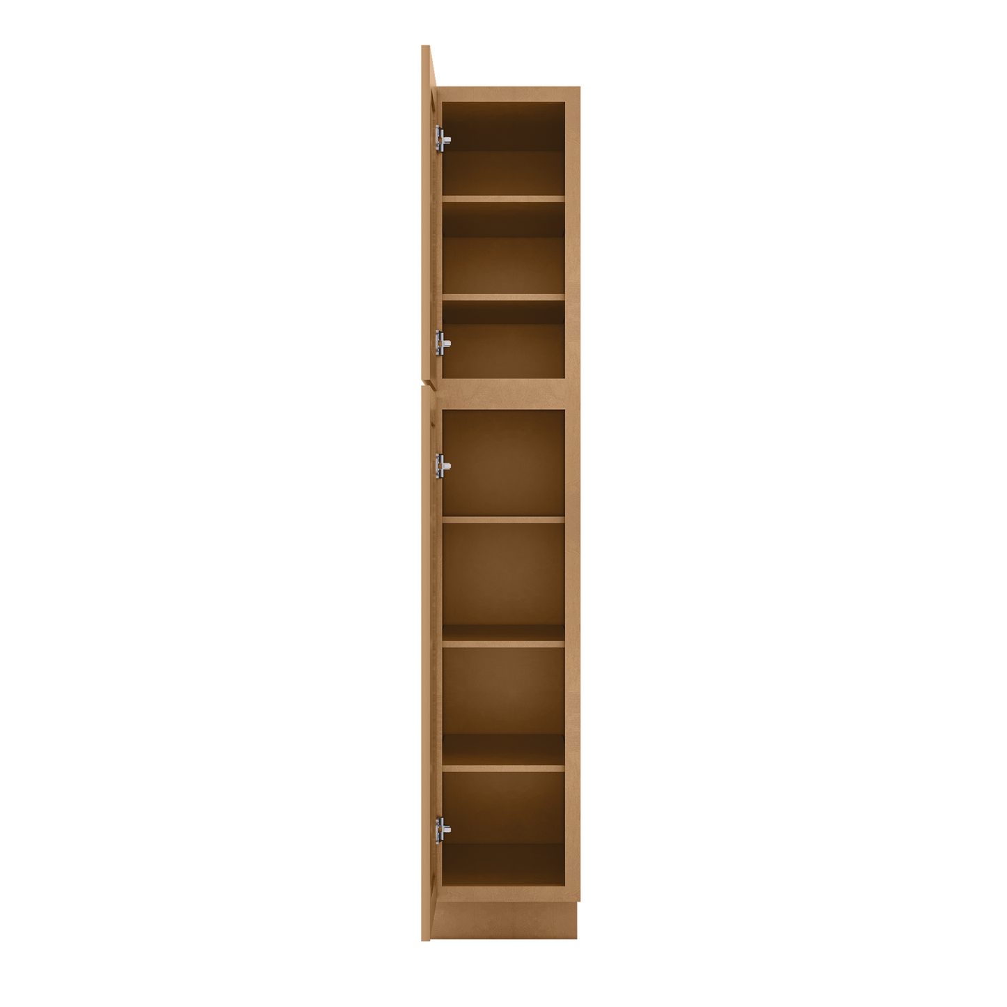 Utility Kitchen Cabinet U1584 Shaker Toffee LessCare 15 in. width 84 in. height 24 in. depth - Kitchen Cabinets