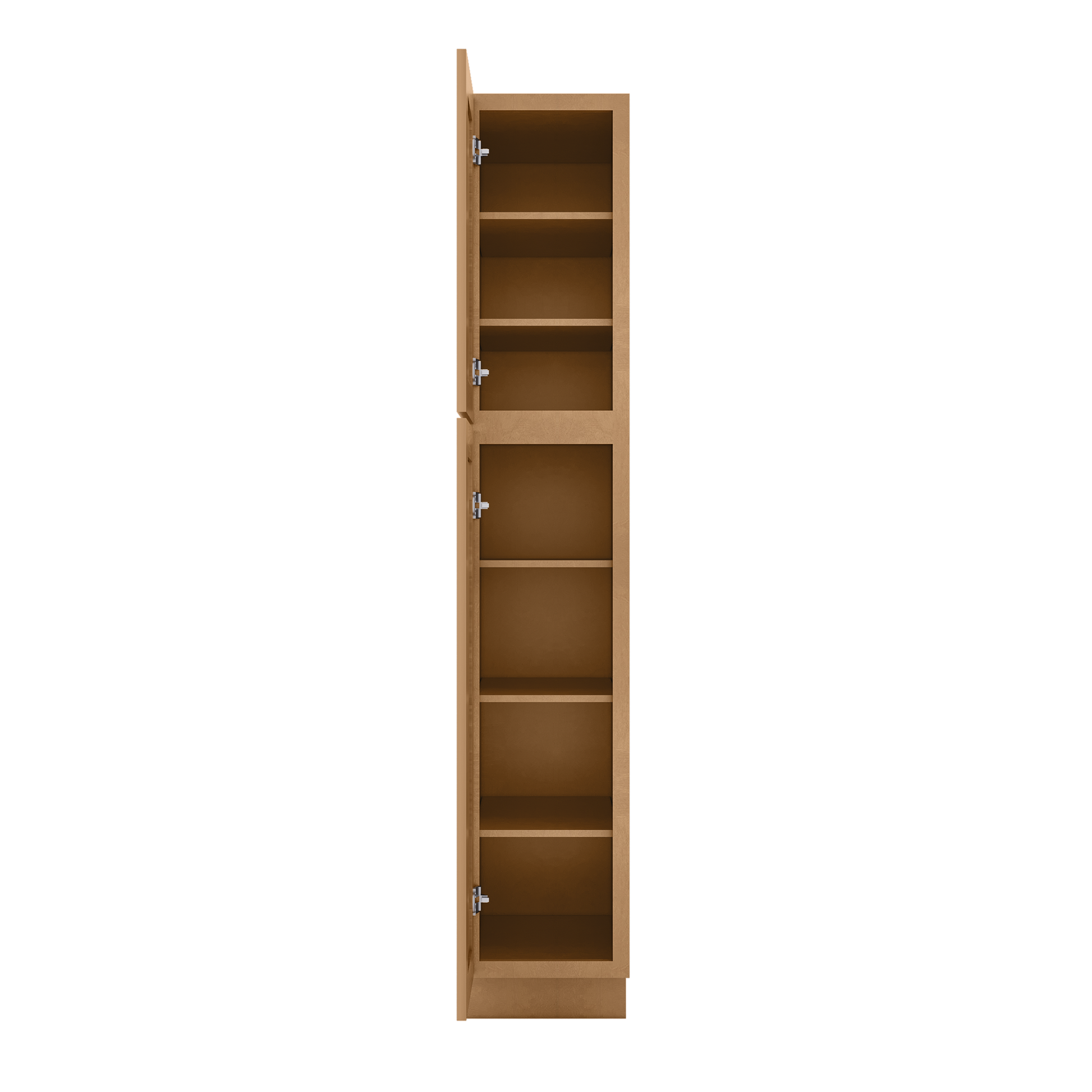 Utility Kitchen Cabinet U1584 Shaker Toffee LessCare 15 in. width 84 in. height 24 in. depth - Kitchen Cabinets