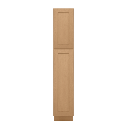 Utility Kitchen Cabinet U1584 Shaker Toffee LessCare 15 in. width 84 in. height 24 in. depth - Kitchen Cabinets