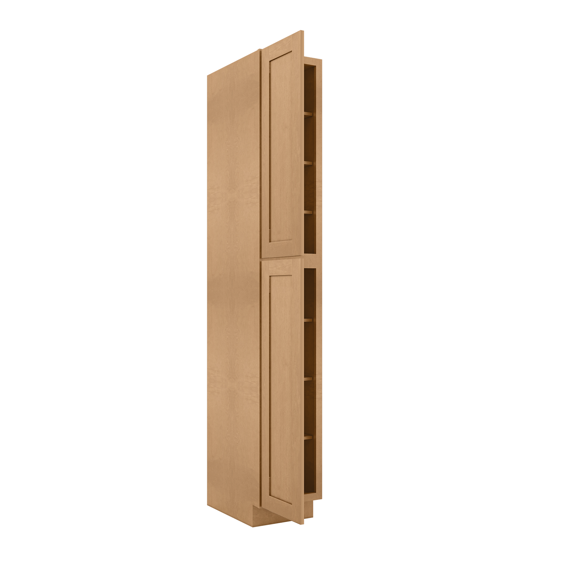 Utility Kitchen Cabinet U1596 Shaker Toffee LessCare 15 in. width 96 in. height 24 in. depth - Kitchen Cabinets