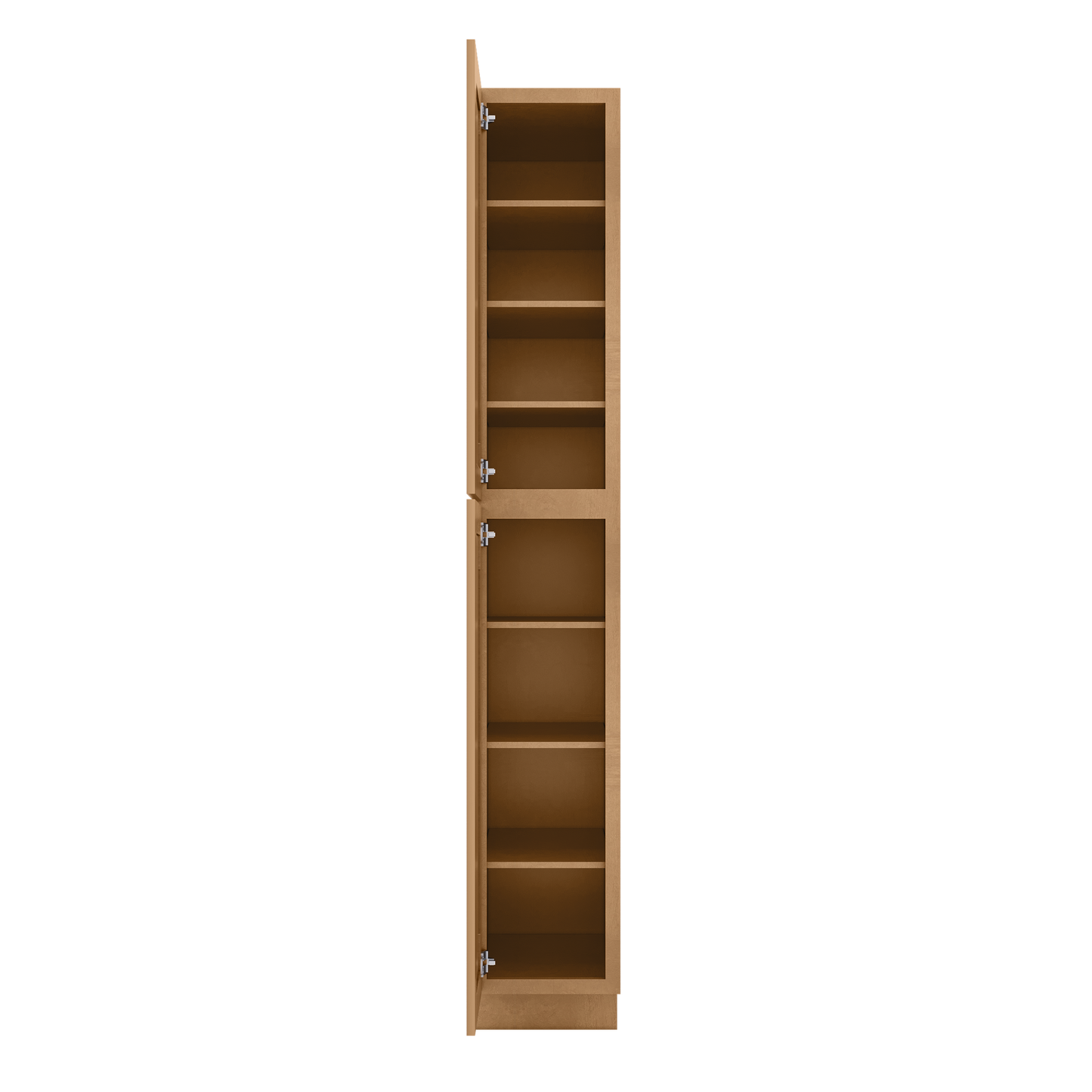 Utility Kitchen Cabinet U1596 Shaker Toffee LessCare 15 in. width 96 in. height 24 in. depth - Kitchen Cabinets