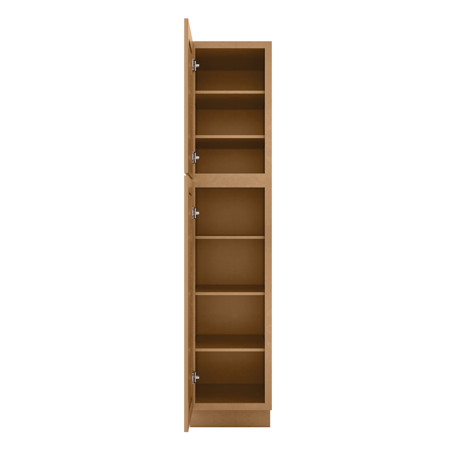 Utility Kitchen Cabinet U1884 Shaker Toffee LessCare 18 in. width 84 in. height 24 in. depth - Kitchen Cabinets