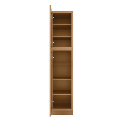 Utility Kitchen Cabinet U1884 Shaker Toffee LessCare 18 in. width 84 in. height 24 in. depth - Kitchen Cabinets